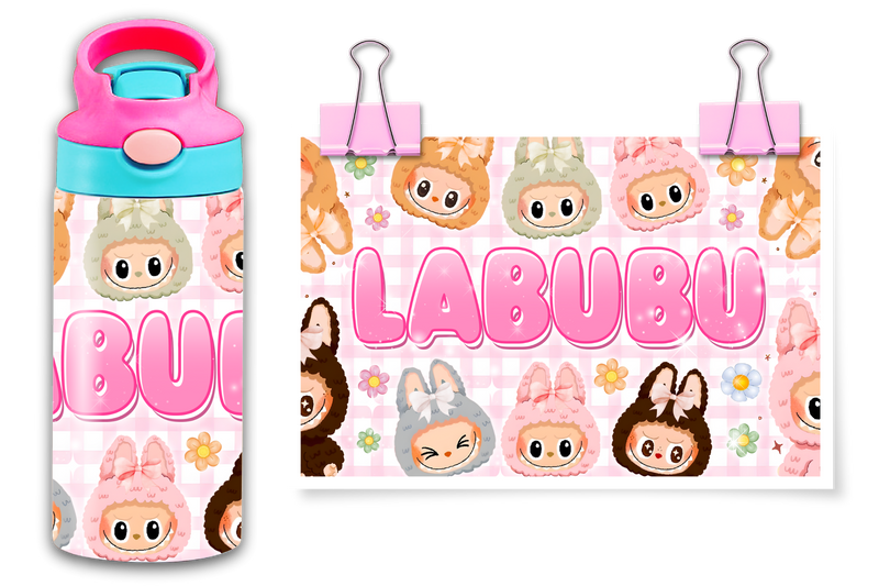 12oz Sublimation Flip Top Water Bottle Print - Bubu