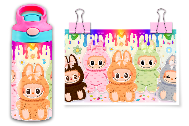 12oz Sublimation Flip Top Water Bottle Print - Bubu