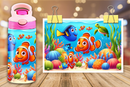 12oz Sublimation Flip Top Water Bottle Print - Nemo and Friends