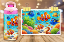 12oz Sublimation Flip Top Water Bottle Print - Nemo and Friends
