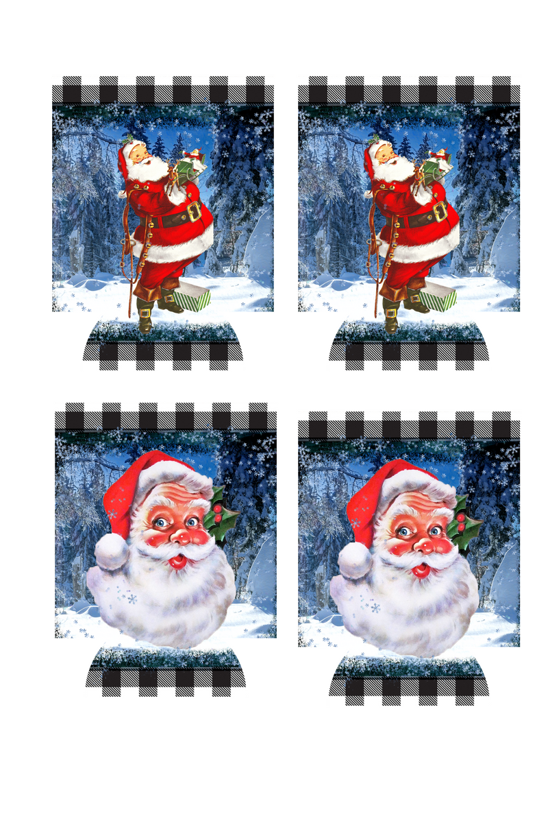 Santa Sublimation Print to fit Can/stubby Coolers.