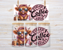 UV DTF 16oz Can Glass Wraps - HIGHLANDER COWS