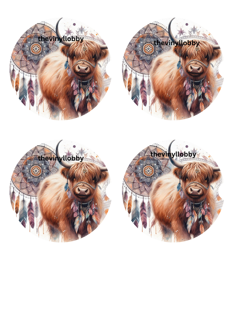 Car Coaster Sublimation Prints - Dream Catcher Highlander