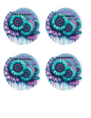 Car Coaster Sublimation Prints - Mandala Sunflower