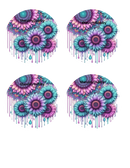 Car Coaster Sublimation Prints -Dripping Sunflowers