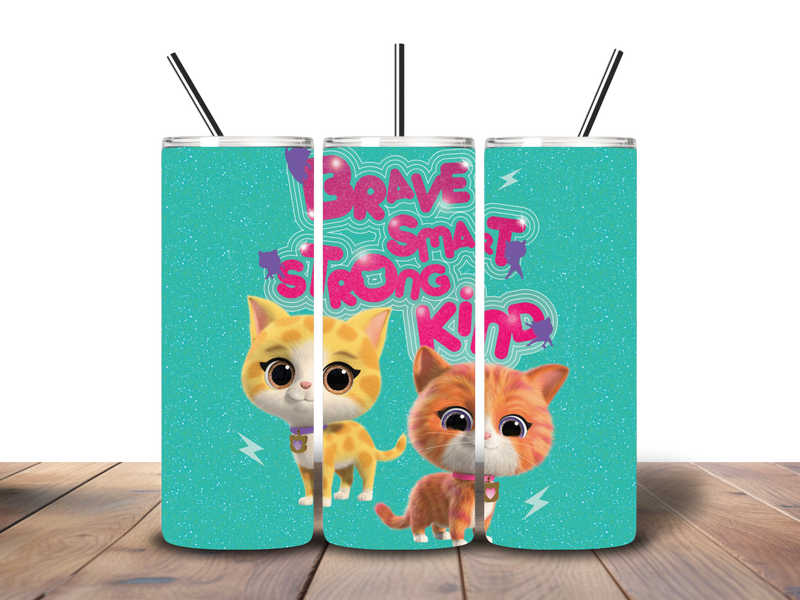 20oz Skinny Tumbler Printed Paper - Kitten