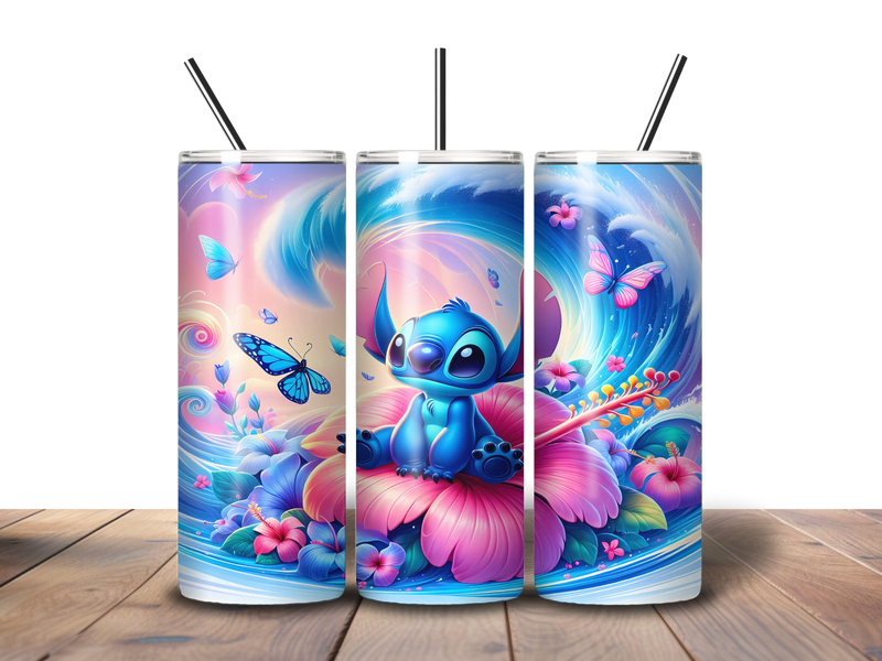 20oz Skinny Tumbler Printed Paper - Tropical Alien