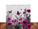 Floral Pink Butterflies 20oz Skinny Tumbler Printed Paper