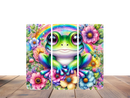 20oz Skinny Tumbler Printed Paper - Bright Glitter Floral Frog