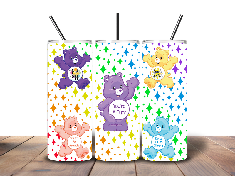 20oz Skinny Tumbler Printed Paper - Naughty Bear