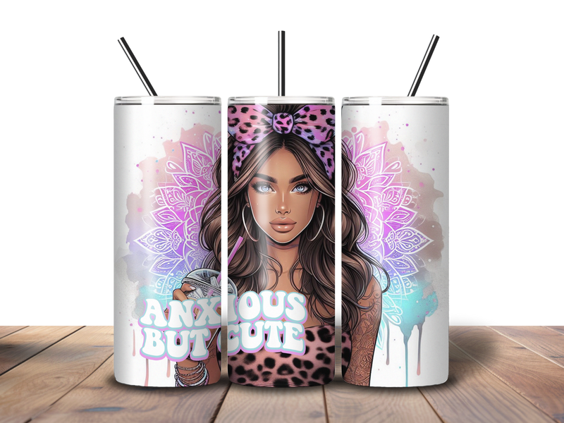 20oz Skinny Tumbler Printed Paper - Cute