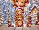 20oz Skinny Tumbler Printed Paper - Cheeky Christmas Highlander