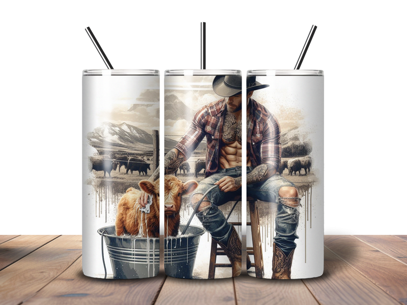 20oz Skinny Tumbler Printed Paper - Western
