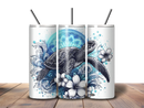 20oz Skinny Tumbler Printed Paper - Ocean Swimming Turtle