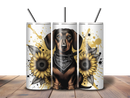 20oz Skinny Tumbler Printed Paper - Puppy Sunflowers