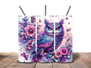 20oz Skinny Tumbler Printed Paper - Purple/Blue Floral Owl