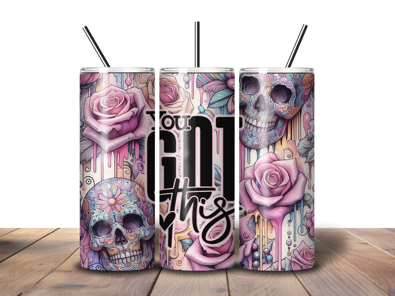 20oz Skinny Tumbler Printed Paper - You Got This