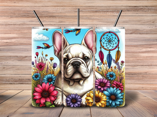 Floral Frenchie 20oz Skinny Tumbler Download file