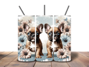 20oz Skinny Tumbler Printed Paper - French Bulldog Floral Puppies