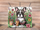 20oz Skinny Tumbler Printed Paper - Iced Coffee Frenchie