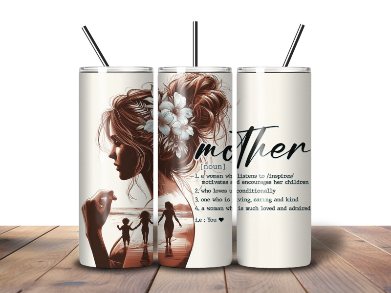 20oz Skinny Tumbler Printed Paper - Mother's Self Love