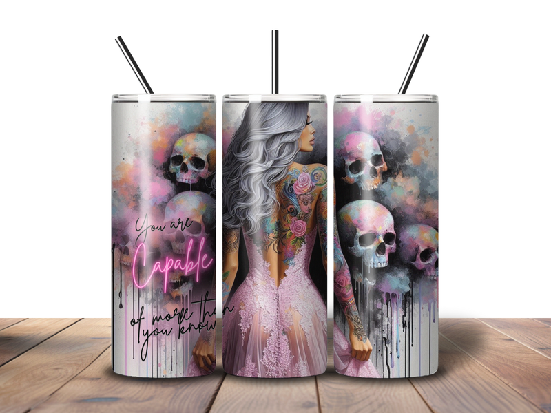 20oz Skinny Tumbler Printed Paper - More than you know