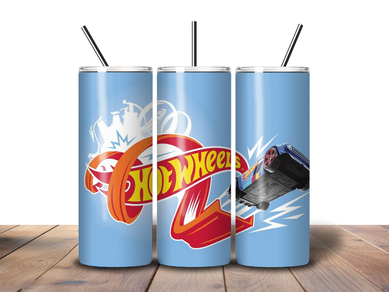 20oz Skinny Tumbler Printed Paper - Wheels