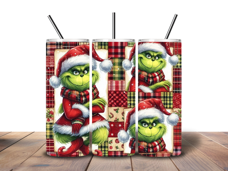 20oz Skinny Tumbler Printed Paper - Funny Grinch Christmas