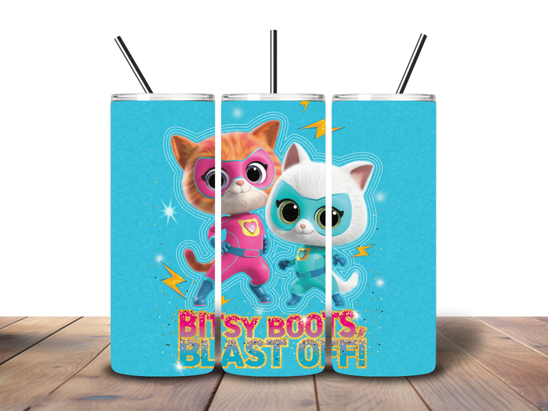 20oz Skinny Tumbler Printed Paper - Kitten