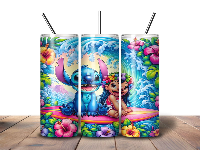 20oz Skinny Tumbler Printed Paper - Tropical Alien
