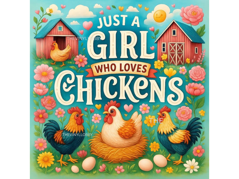 20oz Skinny Tumbler Printed Paper - Just a Girl who love Chickens