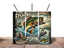 20oz Skinny Tumbler Printed Paper - Fishing