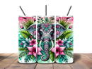 20oz Skinny Tumbler Printed Paper - Tropical Elephant