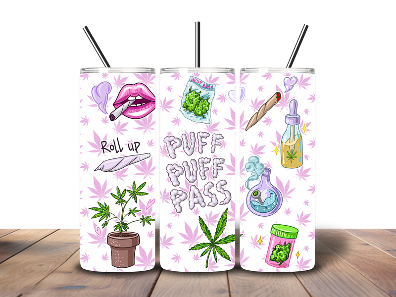 20oz Skinny Tumbler Printed Paper - Puff Puff