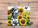 20oz Skinny Tumbler Printed Paper - Sunflower Dalmatian