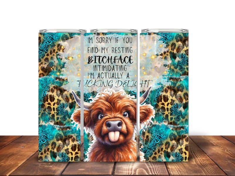 Resting Face 20oz Skinny Tumbler Printed Paper