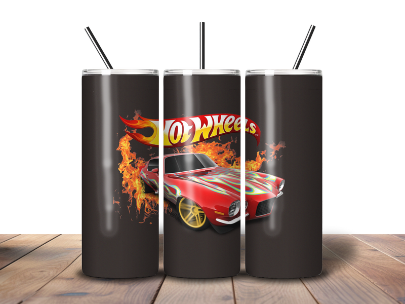 20oz Skinny Tumbler Printed Paper - Wheels