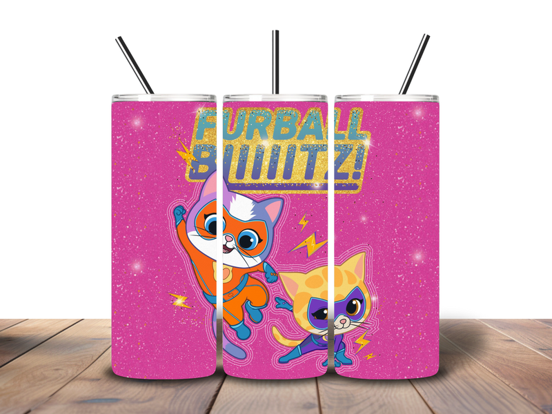 20oz Skinny Tumbler Printed Paper - Kitten