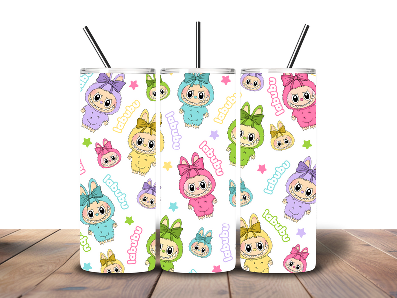 20oz Skinny Tumbler Printed Paper - Bubu Cartoon Monster