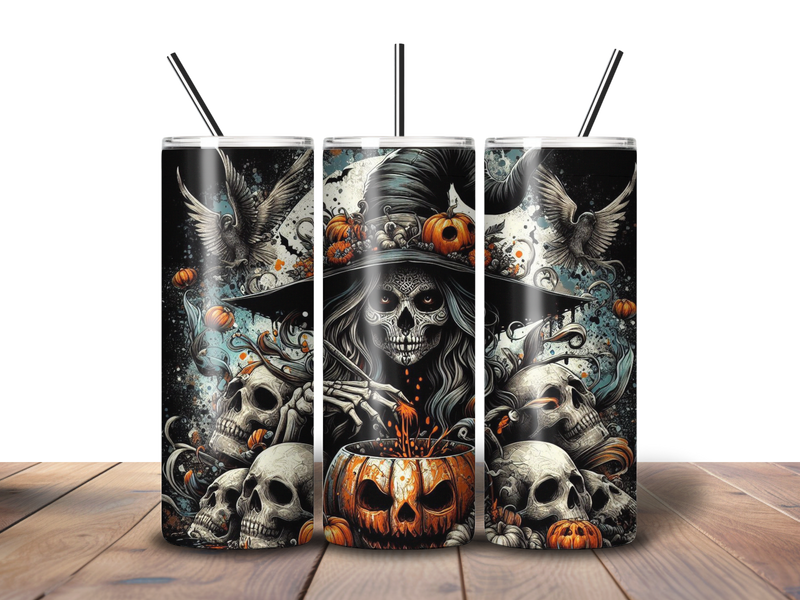 20oz Skinny Tumbler Printed Paper - Halloween