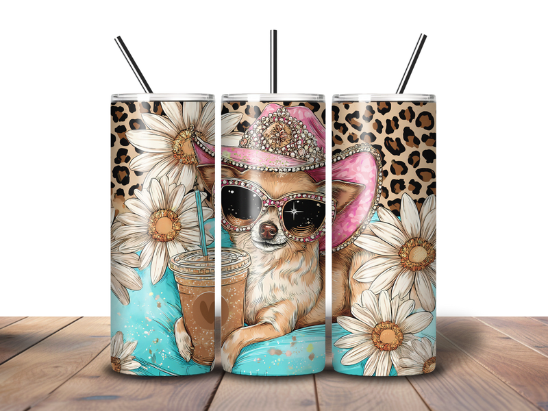 20oz Skinny Tumbler Printed Paper - Diamond Dog