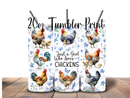 20oz Skinny Tumbler Printed Paper - Chickens