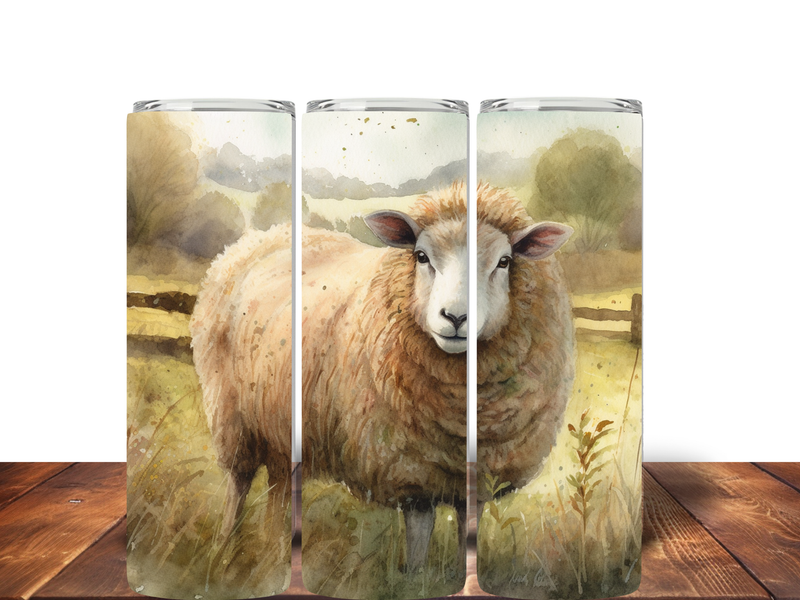 Sheep 20oz Skinny Tumbler Printed Paper