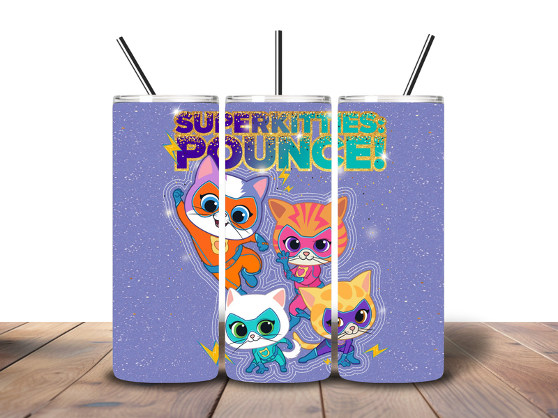 20oz Skinny Tumbler Printed Paper - Kitten