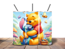 20oz Skinny Tumbler Printed Paper - Hugging Yellow Bear