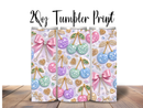 20oz Skinny Tumbler Printed Paper - Rhinestone Cherries