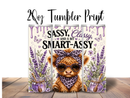 20oz Skinny Tumbler Printed Paper - Lavender Sassy