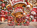 20oz Skinny Tumbler Printed Paper - Christmas Winking Highlander