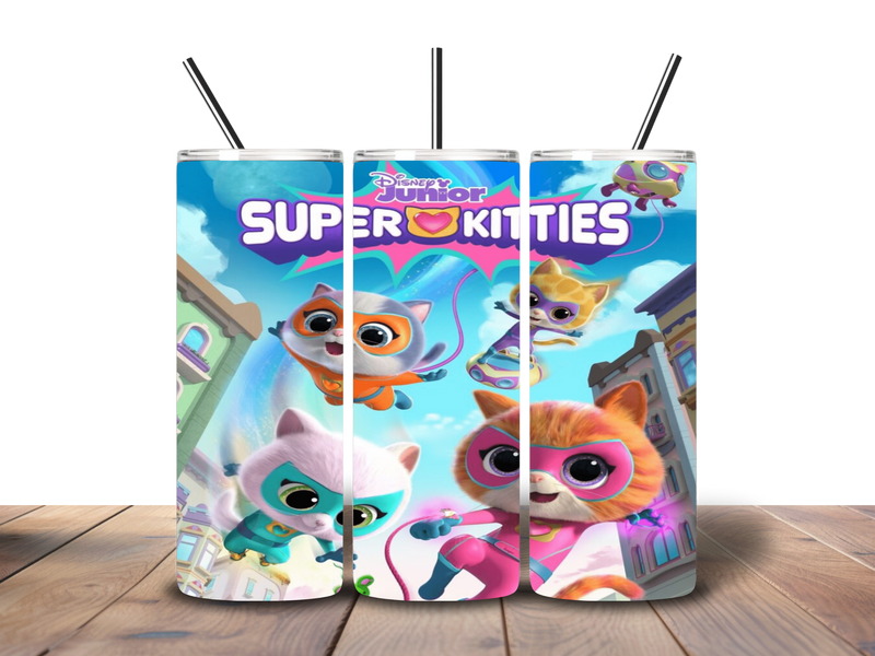 20oz Skinny Tumbler Printed Paper - Kitten