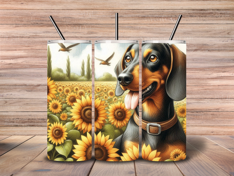 Sunflower Dachshund 20oz Skinny Tumbler Download file